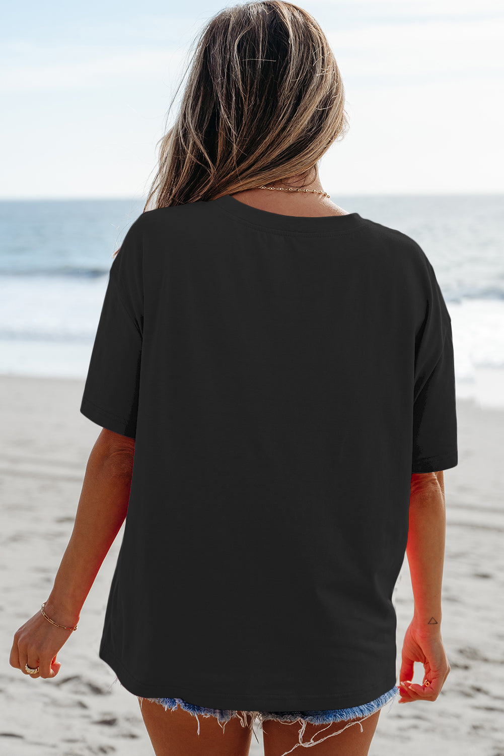 Light Blue MAMA Letter Graphic Neon T Shirt