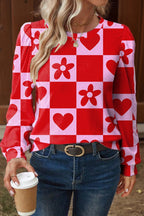 Dotted Heart Festive Valentine Blouse