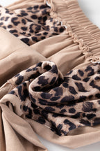 Straw Yellow Mineral Wash Leopard Patchwork Wide Leg Pants