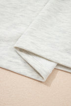 Beige Plus Size Contrast Denim Patchwork Cuffed Sleeve Polo Tee