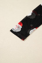 Black Christmas Fashion Print Slim Fit Long Sleeve Top