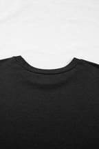 Black Plus Size Lace Hem Patchwork T Shirt Midi Dress