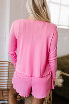 Bonbon Delicate Texture Cropped Cami Shorts and Cardigan 3pcs Lounge Set