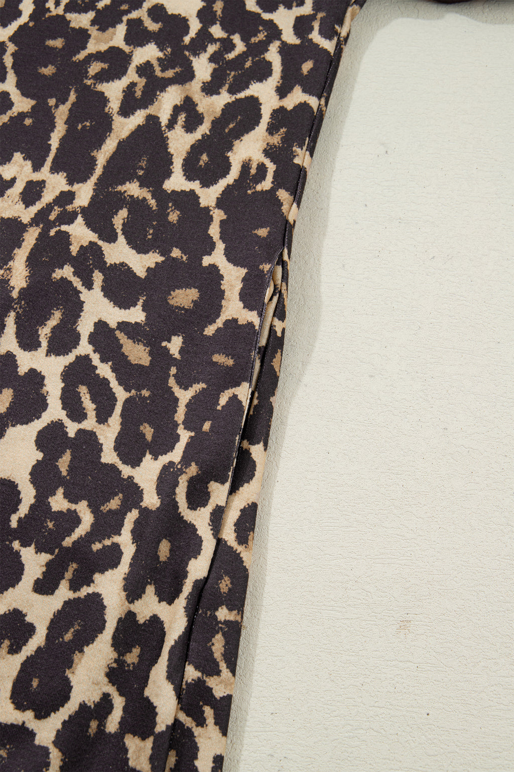 Apricot Leopard Print Contrast Varsity Striped Detail Loose T Shirt Dress