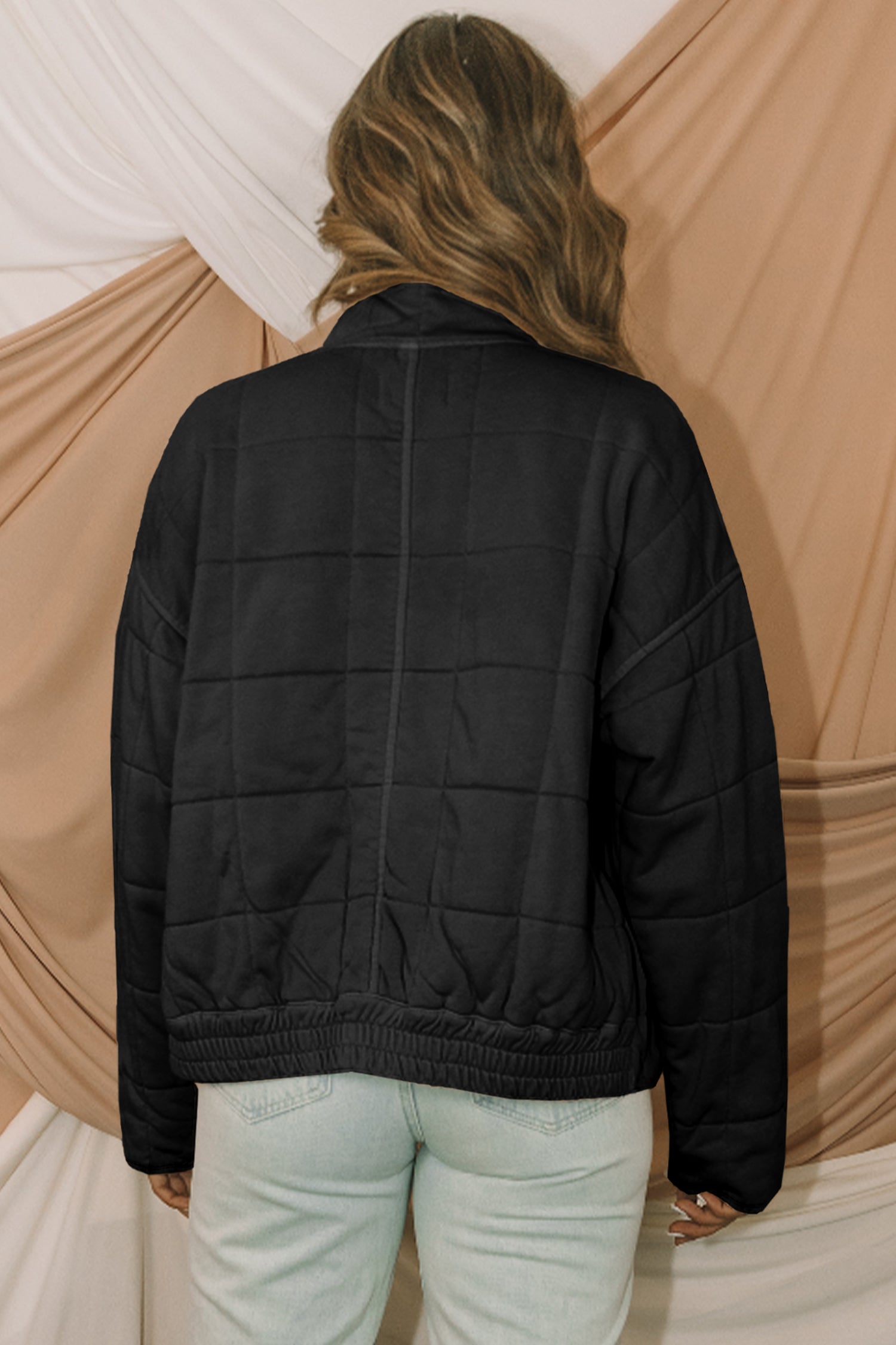 Zip-Up Pocket Quilted Jacket