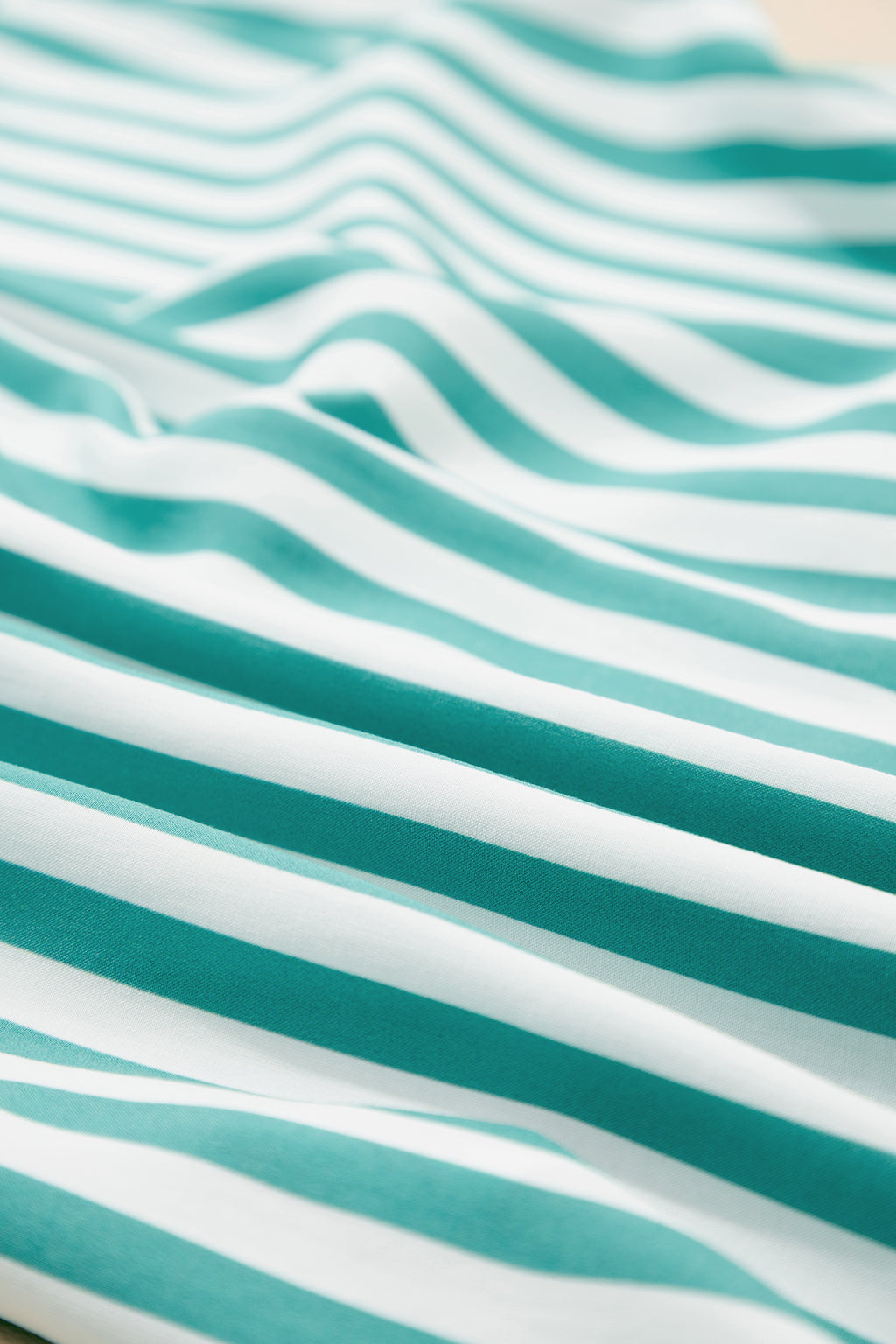 Green Stripe Contrast Ricrac Trim Long Sleeve Shirt Drawstring Ruffled Pyjama Short Set