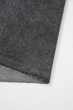 Irregular Distressed Bottom Denim Midi Skirt