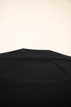 Black Crisscross Boat Neck Long Sleeve Slim Top