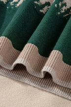 Black Stylish Color Block Pattern Drop Shoulder Sweater