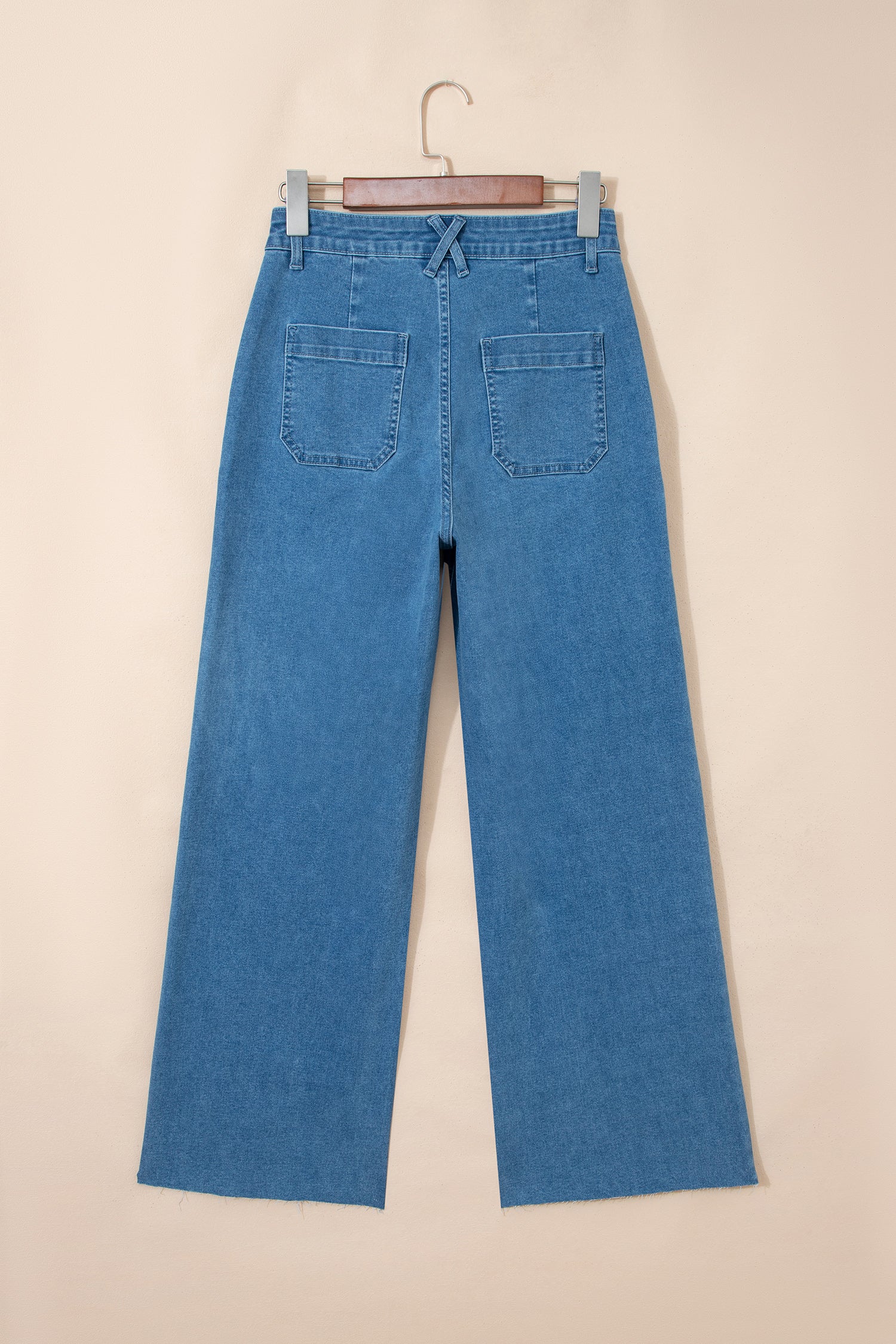 Retro Washed Patch Pocket Loose Jeans