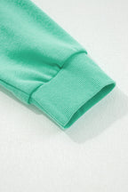 Aruba Blue Cute Halloween Ghost Embroidered Casual Sweatshirt