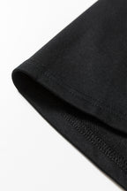 Black Contrast Piping Crewneck Pullover Mini Skirt Set