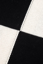 Black Checkered Bubble Sleeve Drop Shoulder Open Plus Size Cardigan