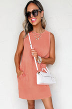 Phalaenopsis Mineral Wash Tank Mini Dress with Pockets