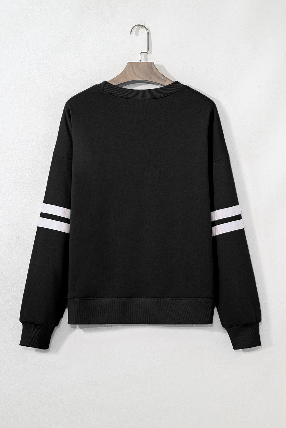Tillandsia Purple Varsity Striped Detail Drop Shoulder Oversized Sweatshirt