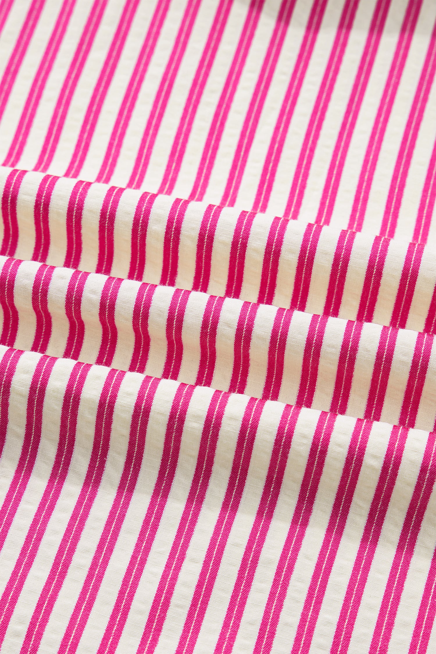 Rose Stripe Shirred Yoke Ruffled Short Sleeve Blouse