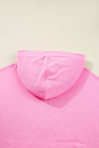 Parchment Checkered Patchwork Kangaroo Pocket Half Zipper Hoodie