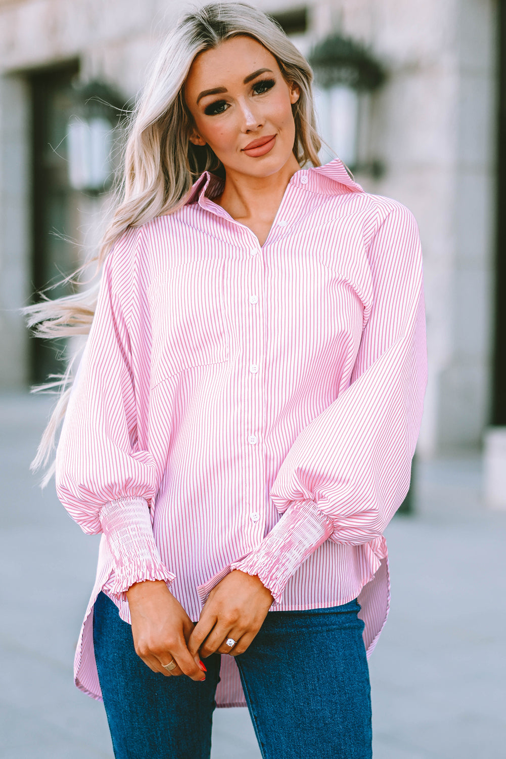 White Floral Lace Hollow-out Splicing Crinkled Shirt