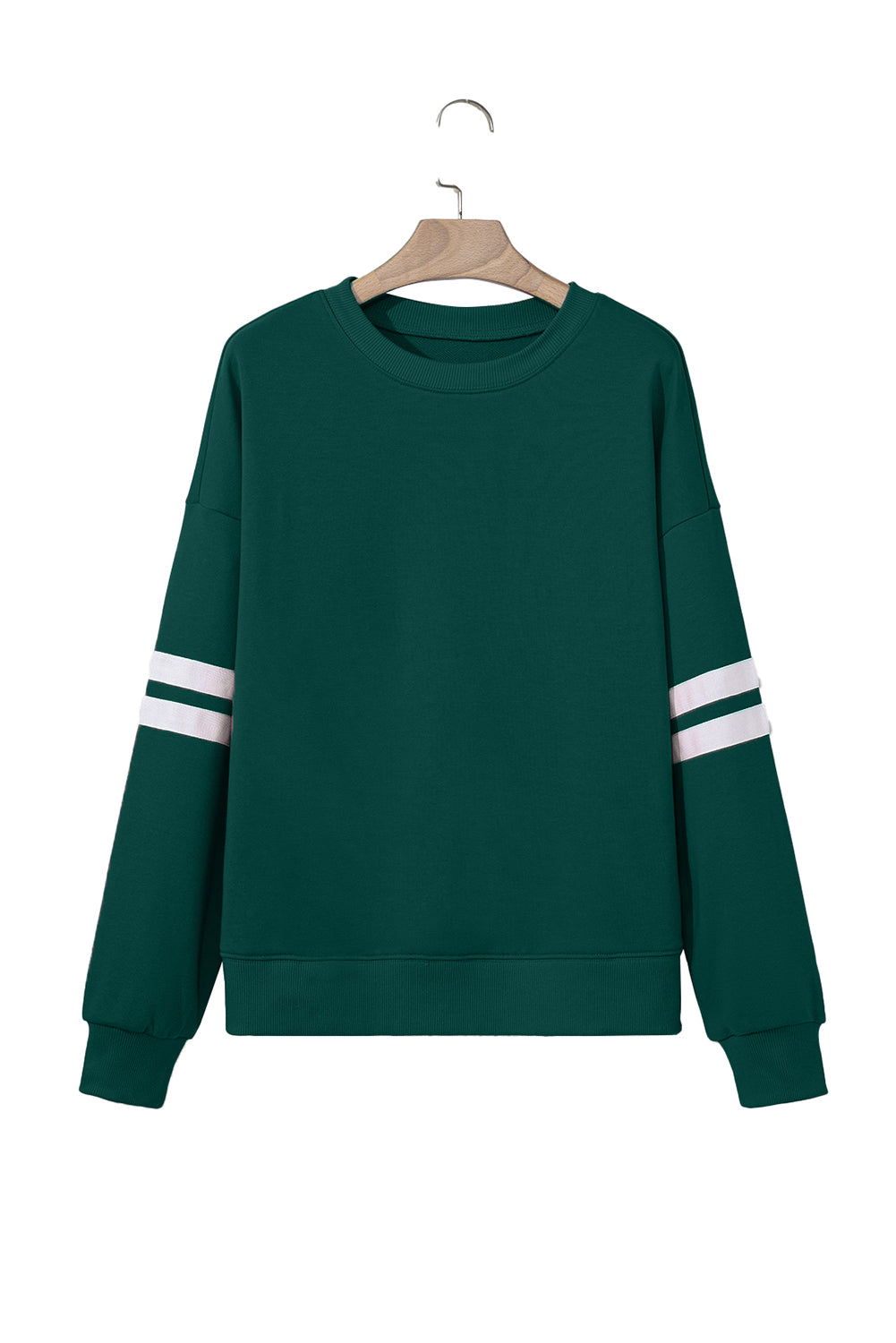 Tillandsia Purple Varsity Striped Detail Drop Shoulder Oversized Sweatshirt