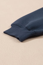 Navy Blue Drop Shoulder Loose Sweatshirt and Joggers Active Set