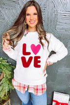 Merry And Bright Cable Knit Pullover Sweatshirt