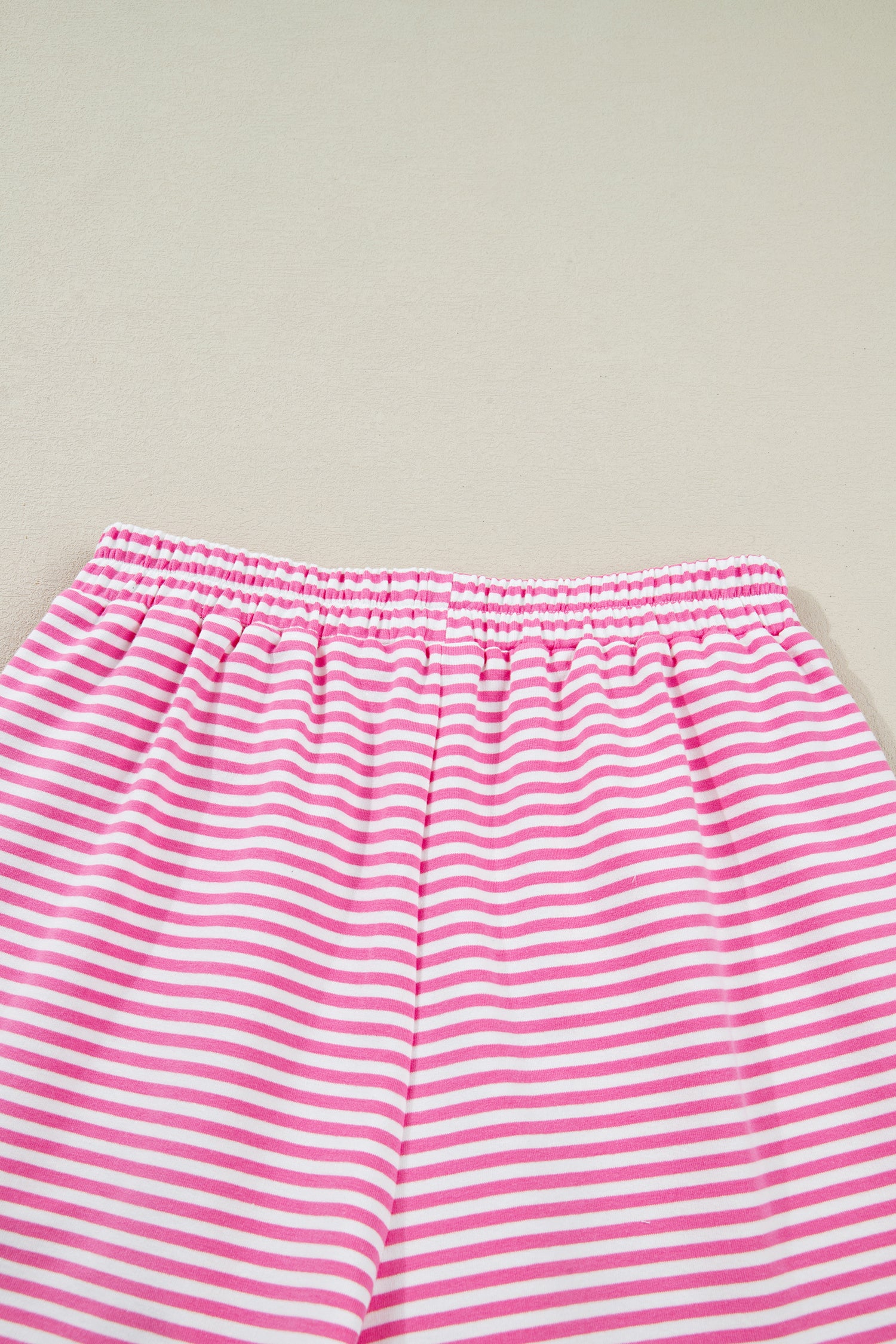 Pink Stripe Oversize Mock Neck Sweatshirt and Shorts Set