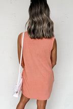 Phalaenopsis Mineral Wash Tank Mini Dress with Pockets