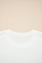 White Sequined GAME DAY Graphic Round Neck Sweater