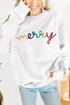 MERRY Graphic Pullover Sweatshirt
