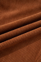 Chestnut Drawstring Elastic Waist Casual Corduroy Pants