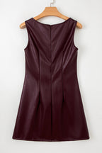 Wild Ginger Vegan Leather Sleeveless Mini Dress