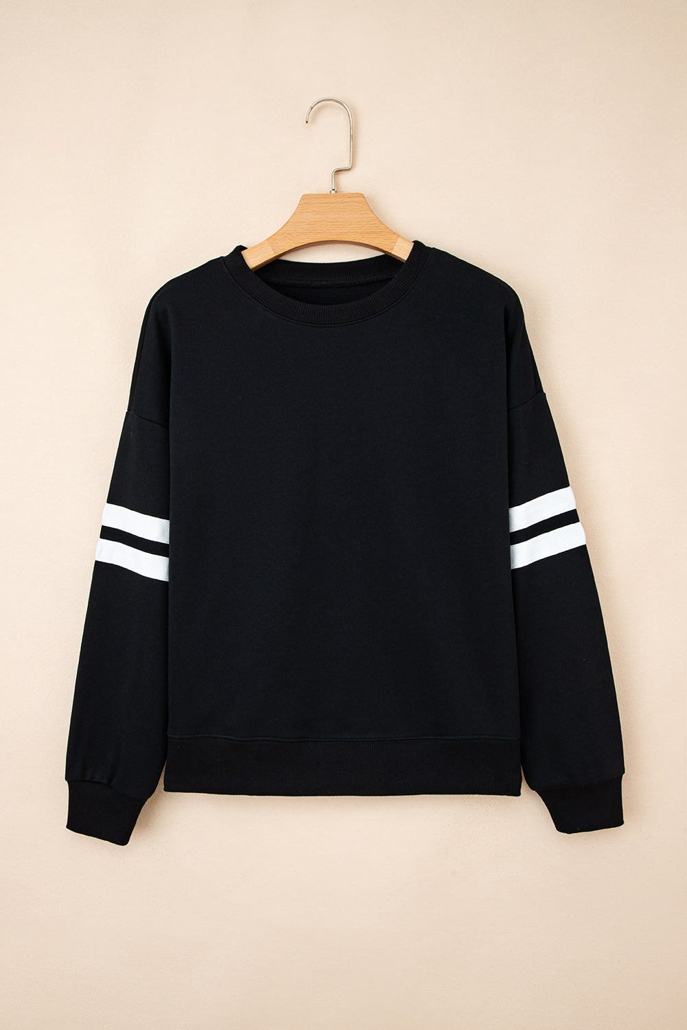 Tillandsia Purple Varsity Striped Detail Drop Shoulder Oversized Sweatshirt