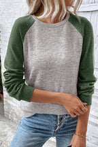 Colorblock Raglan Long Sleeve T Shirt
