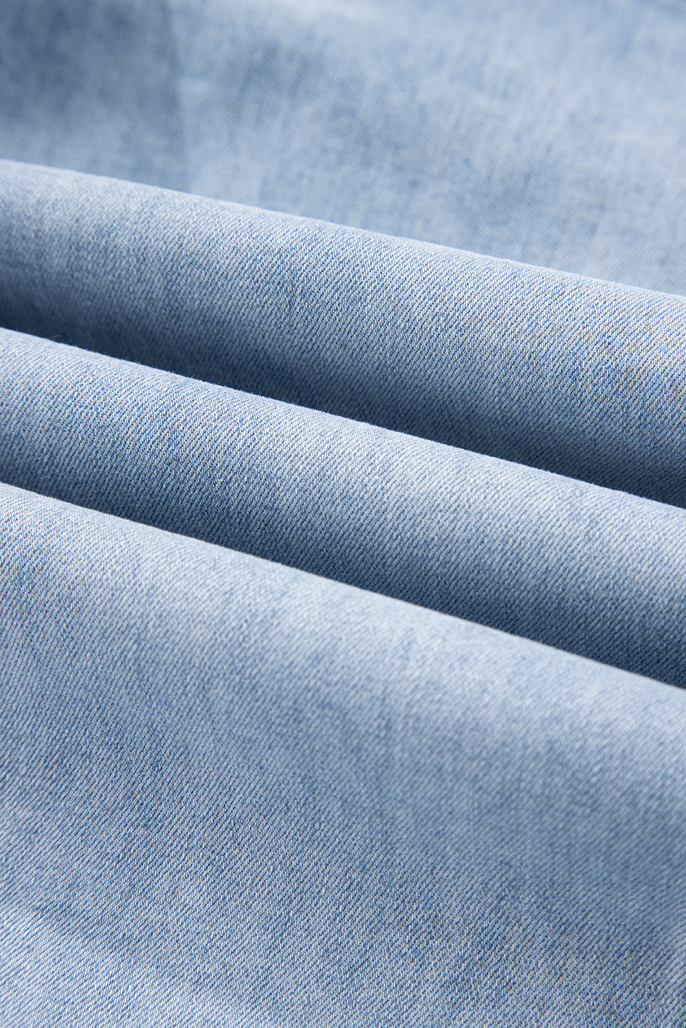 Beau Blue Drawstring Seam Detail Raw Hem Wide Leg Denim Pants