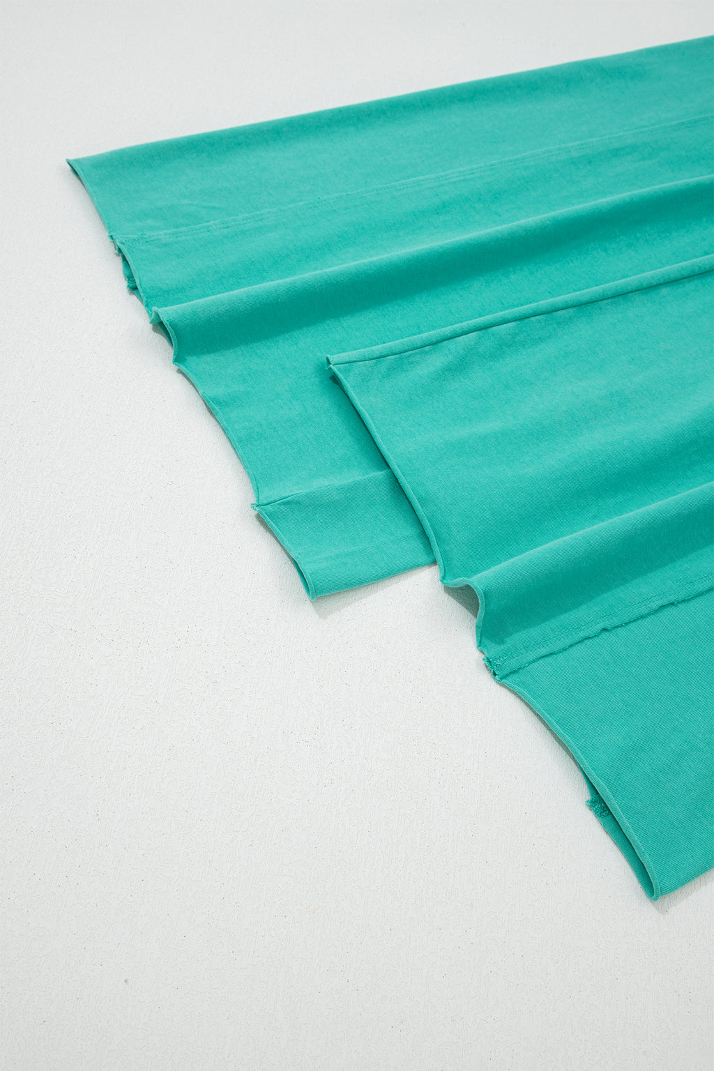 Sea Green Mineral Wash Drawstring Elastic Waist Raw Hem Loose Pants