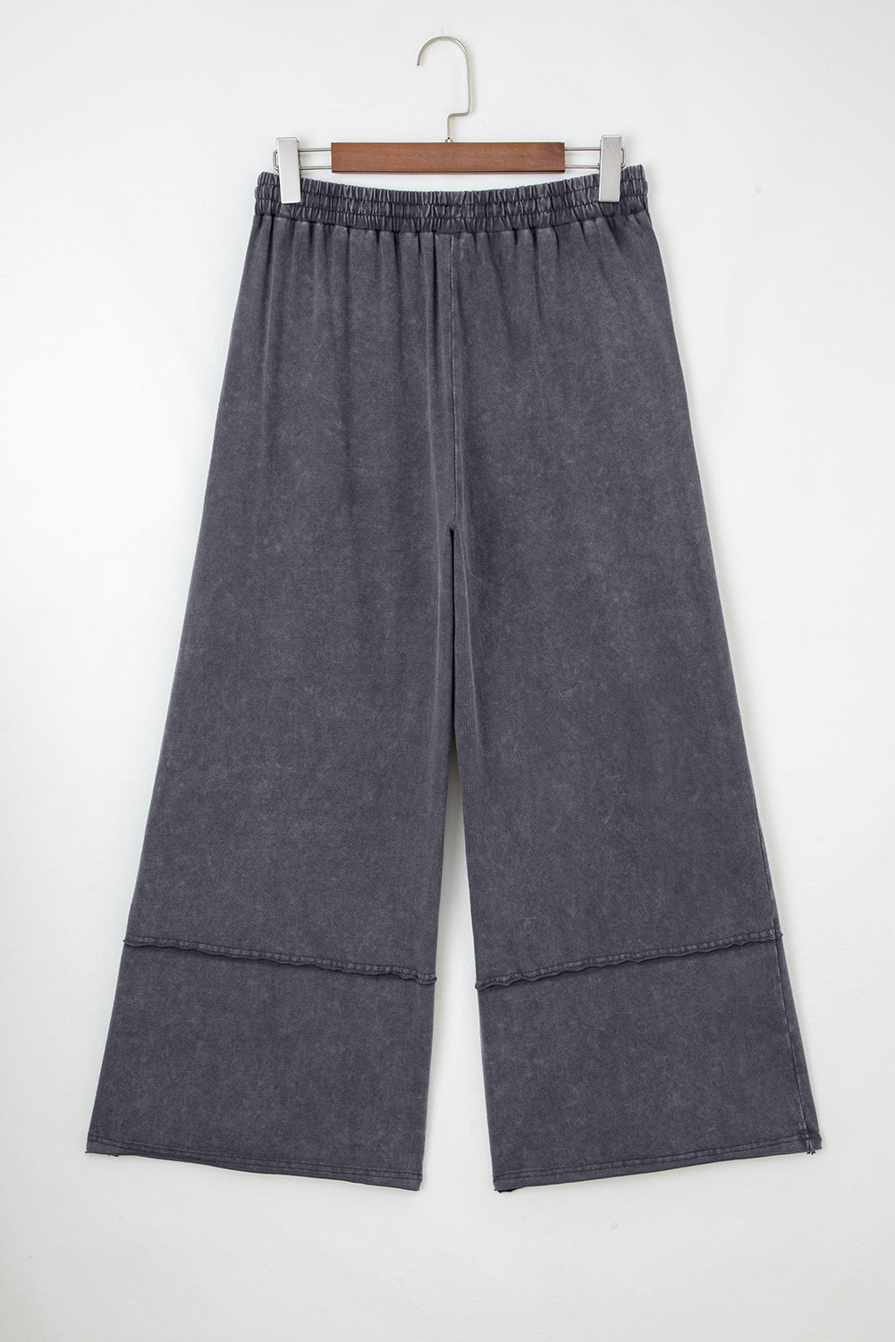 Flower Patch Mineral Washed Terry Knit Cropped Wide Leg Pants