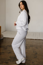 Polo Collar V Neck Pullover and Drawstring Sweatpants Set