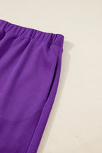 Wisteria Collar Half Zip Pullover Mini Skirt Plus Size 2pcs Set