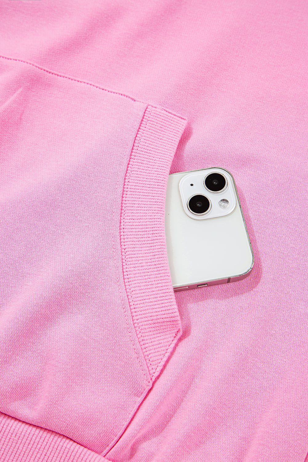 Parchment Checkered Patchwork Kangaroo Pocket Half Zipper Hoodie
