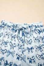 Sky Blue Bow Print Short Pyjama Set