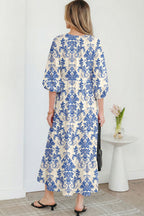 Boho Printed Half Sleeve Maxi Dress