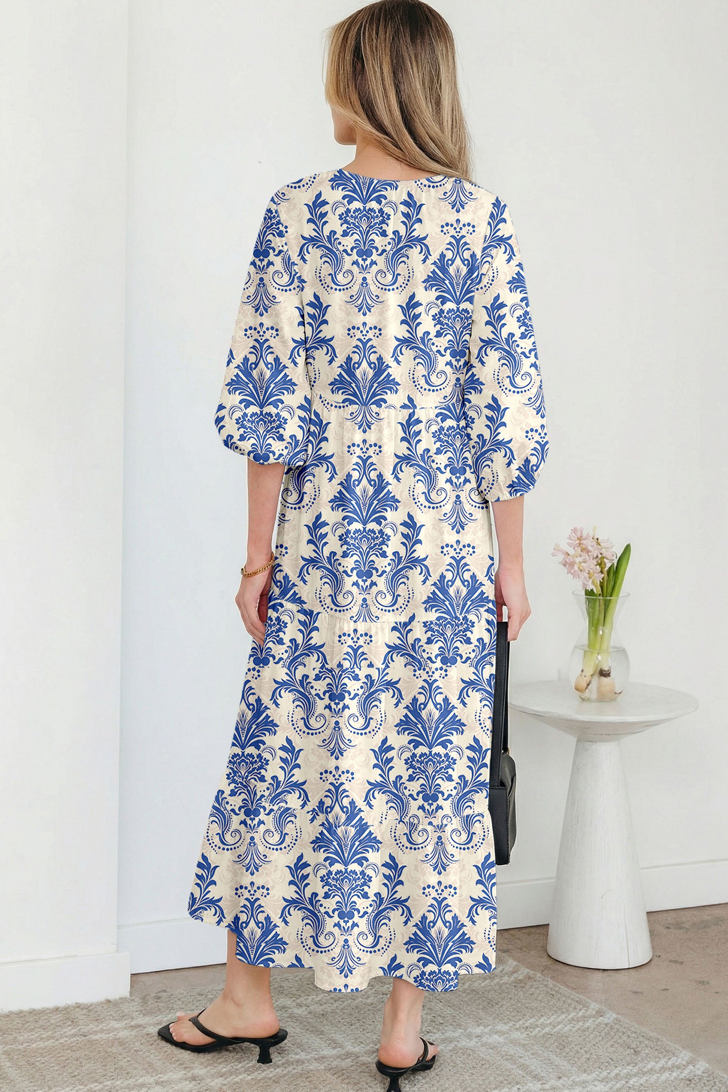 Boho Printed Half Sleeve Maxi Dress