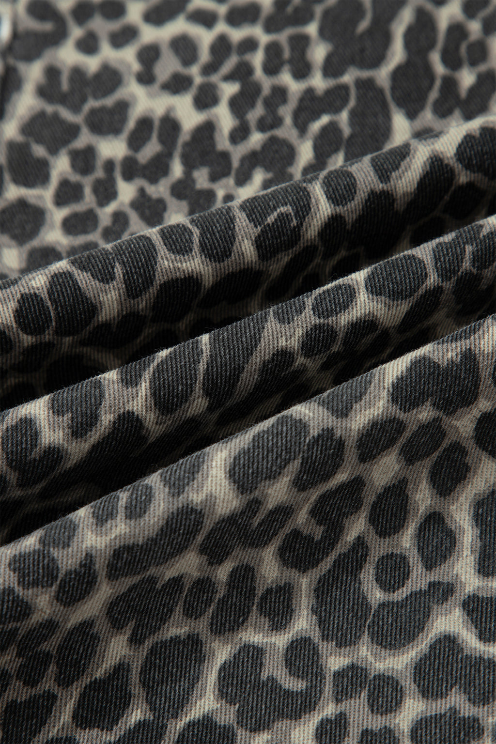 Black Leopard Print High Waist Barrel Jeans