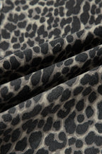 Black Leopard Print High Waist Barrel Jeans