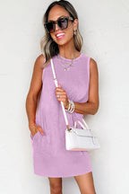 Phalaenopsis Mineral Wash Tank Mini Dress with Pockets