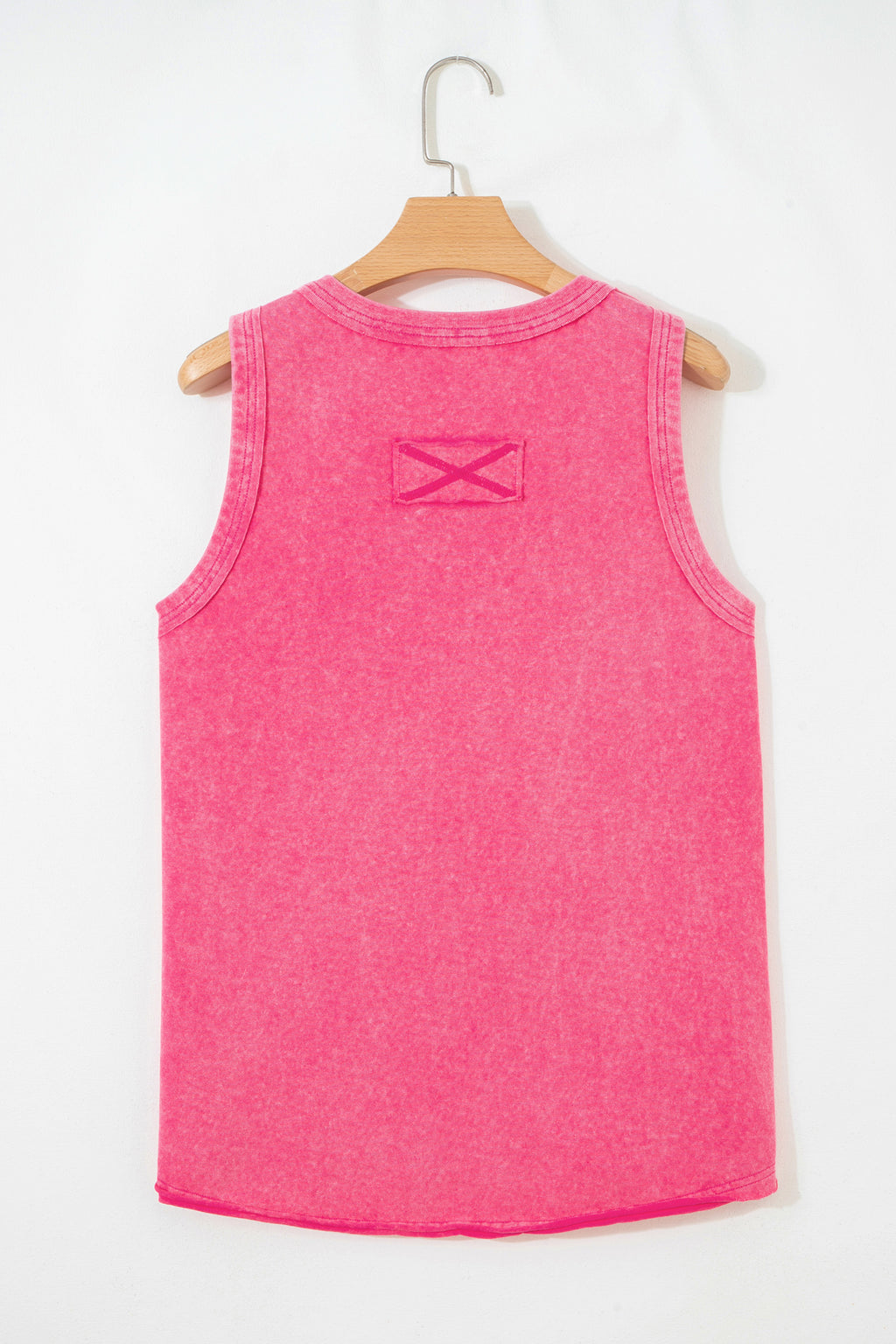 Rose Red Mineral Wash V Neck Tank Top
