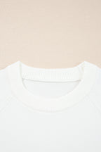 White MERRY Letter Pattern Christmas Raglan Sleeve Sweater