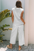 Sail Blue Casual Wide Leg 2pcs Pants Set