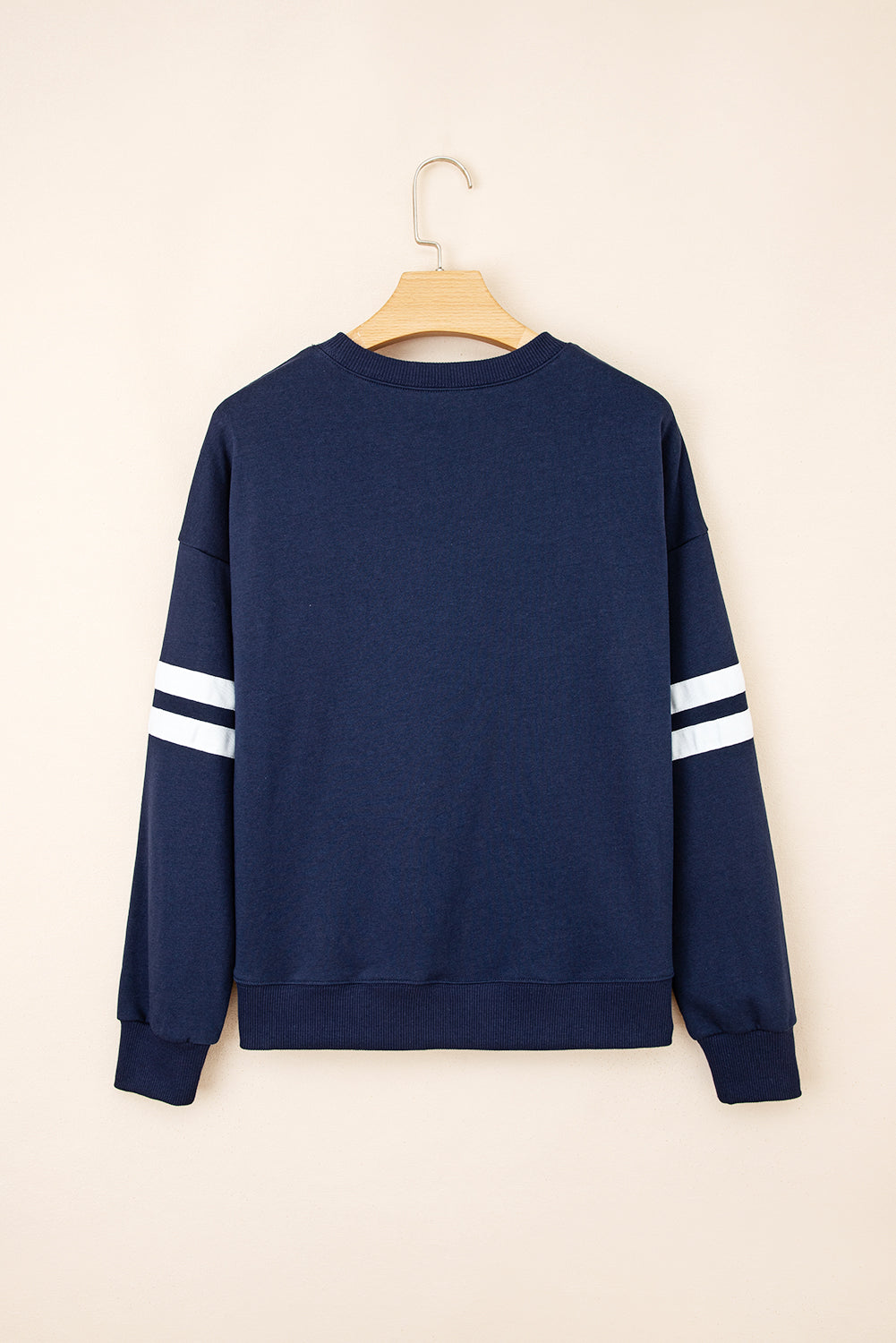 Tillandsia Purple Varsity Striped Detail Drop Shoulder Oversized Sweatshirt