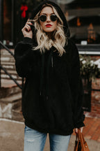 Navy Warm Furry Pullover Hoodie